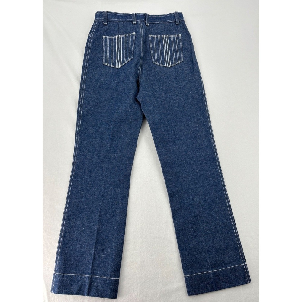 Tory Burch Cropped Denim Jeans Womens 25 Blue Contrast Stitch High Rise 88869 - Picture 9 of 14